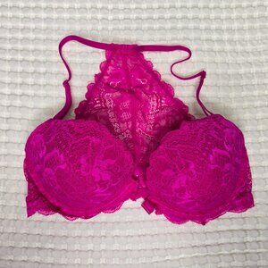 Victoria's Secret PINK racerback pink lace pushup bra
